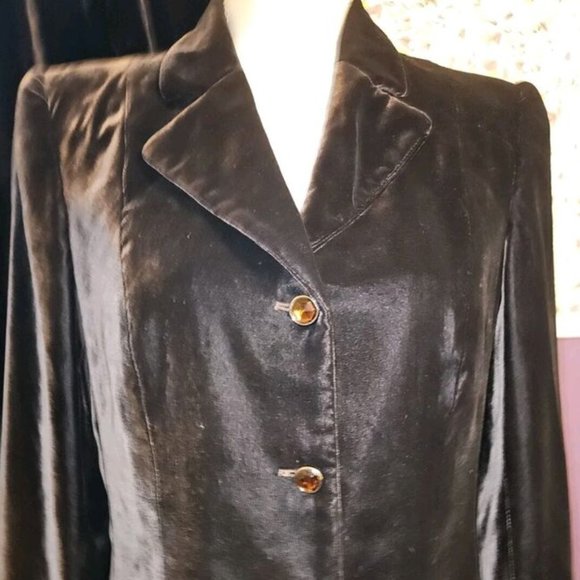 Valentino Miss V Vintage 2 pc Deep Purple Velvet Elegant Pant Suit Size US 10/12 - Picture 3 of 14